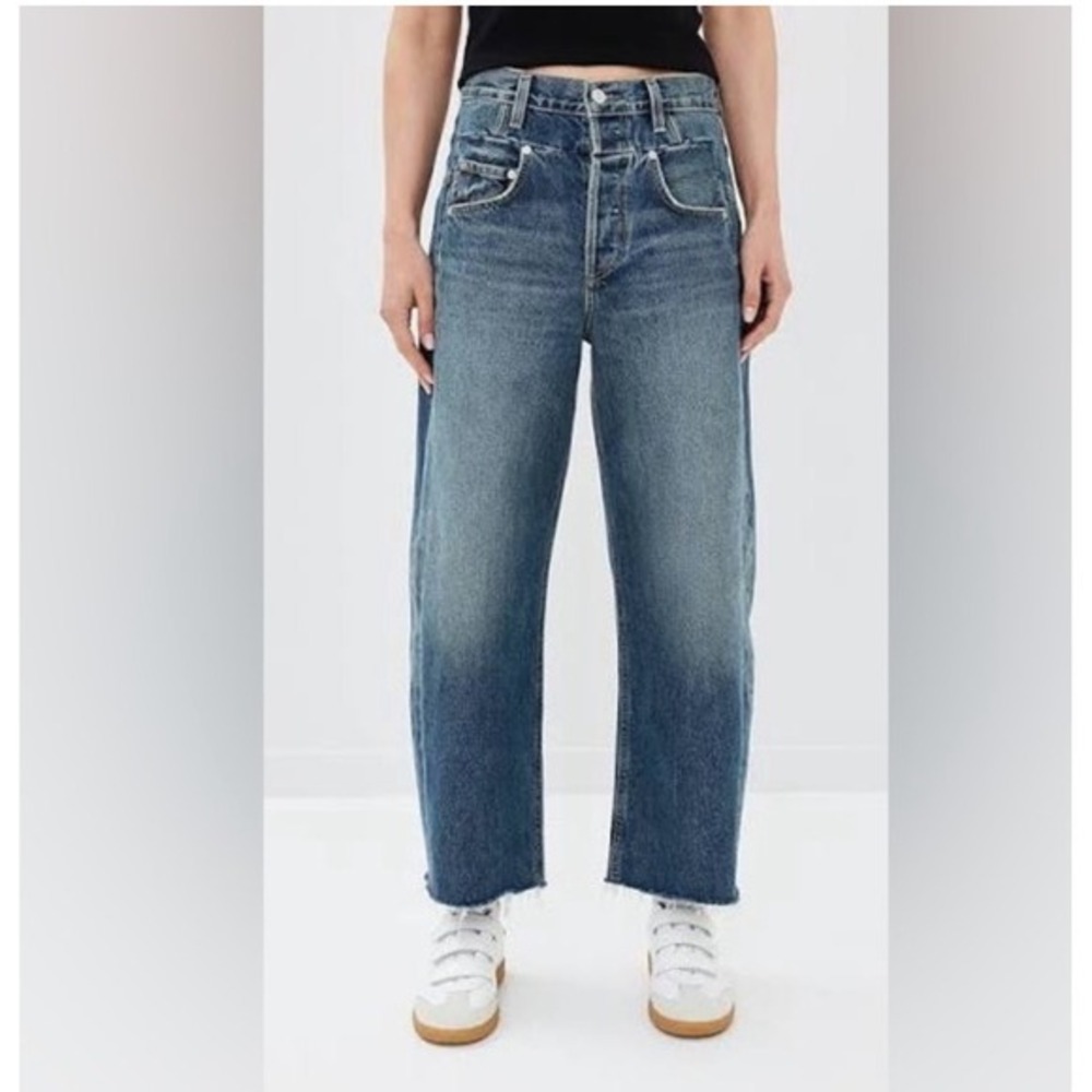 Citizens Of Humanity‎ Bisou Crop raw hem wide leg barrel Jeans